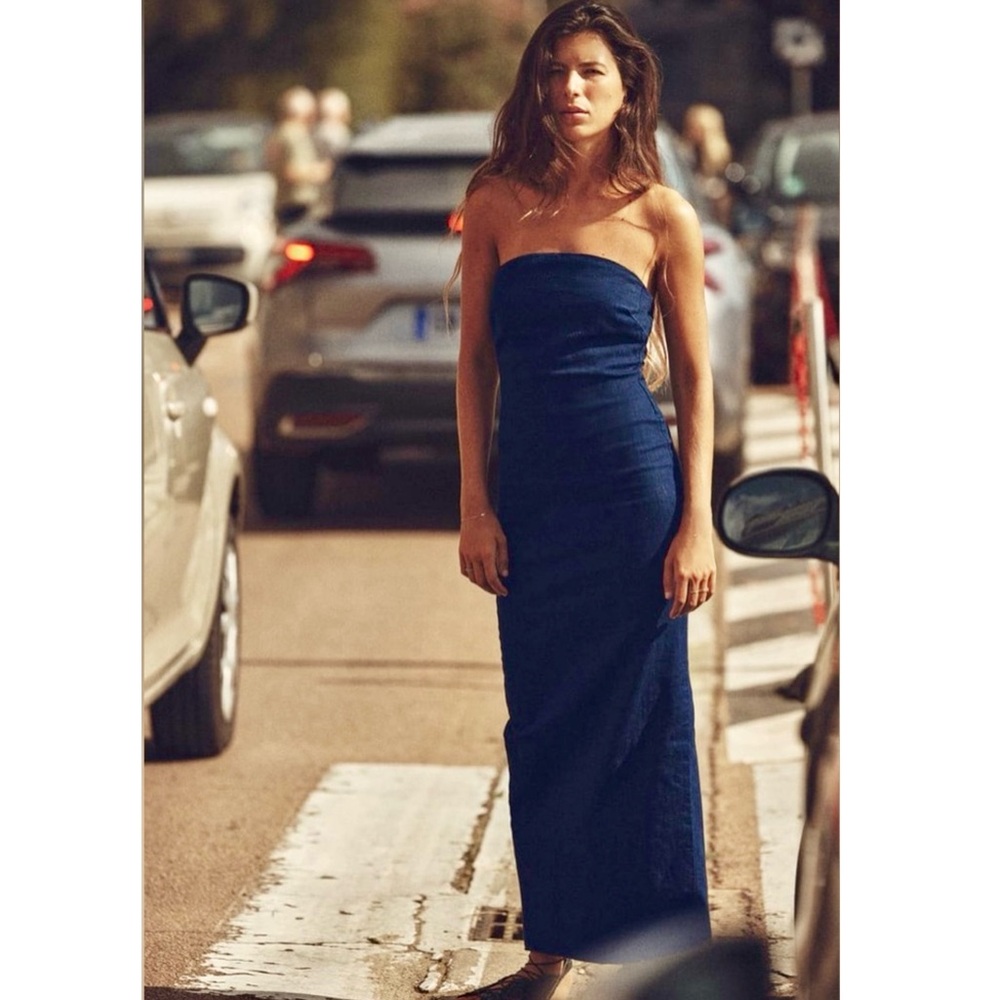 ZARA Denim Midi Dress (M)